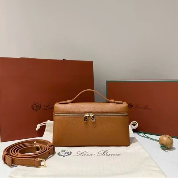 Shoes - Loro Piana caramel brown minimalist handbag